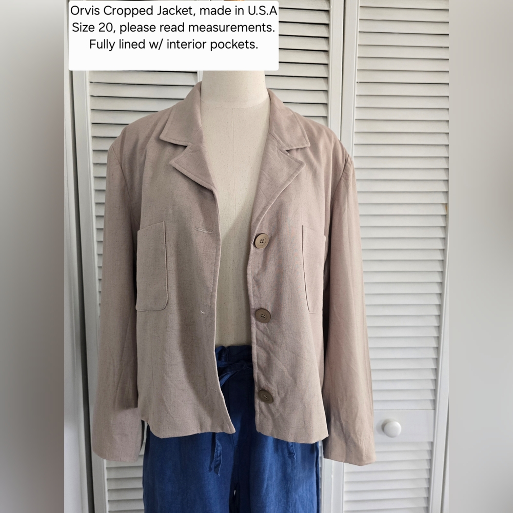Orvis Tan Linen Blend Jacket